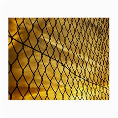 Chain Link Fence Sunset Wire Steel Fence Small Glasses Cloth by artworkshop