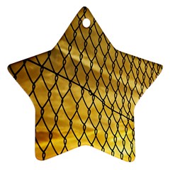 Chain Link Fence Sunset Wire Steel Fence Star Ornament (two Sides) by artworkshop