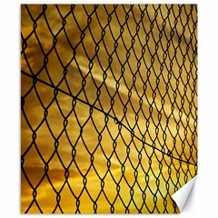 Chain Link Fence Sunset Wire Steel Fence Canvas 8  X 10  by artworkshop
