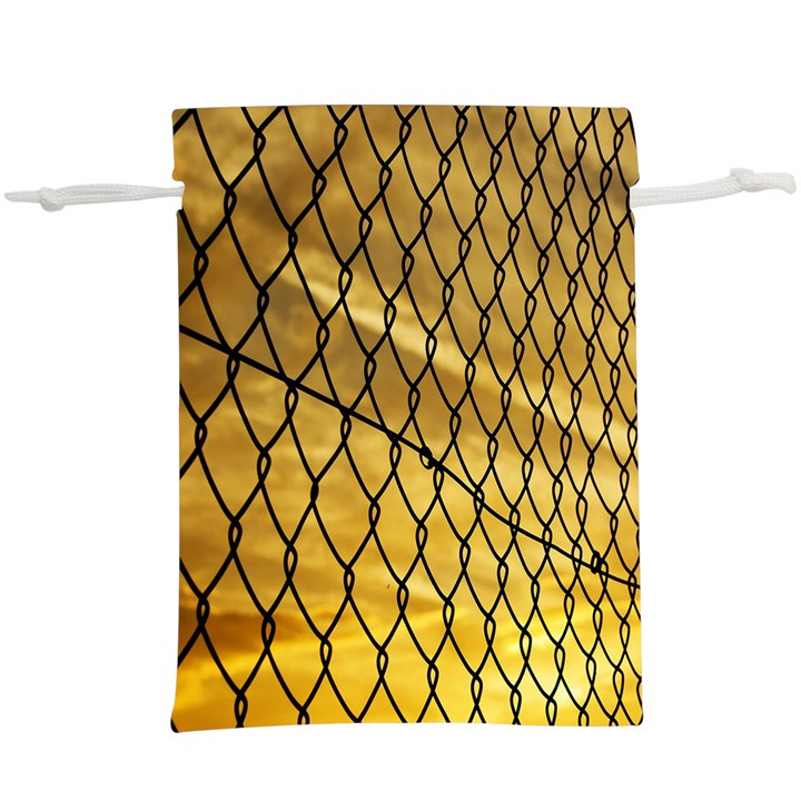 Chain Link Fence Sunset Wire Steel Fence  Lightweight Drawstring Pouch (XL)