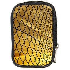 Chain Link Fence Sunset Wire Steel Fence Compact Camera Leather Case by artworkshop