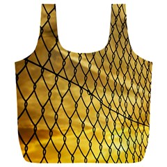 Chain Link Fence Sunset Wire Steel Fence Full Print Recycle Bag (xxxl) by artworkshop