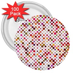 Colorful-polkadot 3  Buttons (100 Pack) 