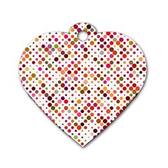 Colorful-polkadot Dog Tag Heart (two Sides)