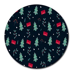 Christmas Pattern Design  Round Mousepads by artworkshop