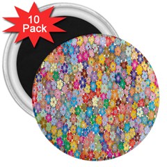 Floral-flower 3  Magnets (10 pack) 