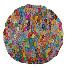 Floral-flower Large 18  Premium Flano Round Cushions