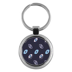 Eyes Evil Eye Blue Pattern Design Key Chain (round) by artworkshop