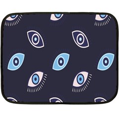 Eyes Evil Eye Blue Pattern Design Fleece Blanket (mini) by artworkshop