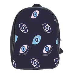 Eyes Evil Eye Blue Pattern Design School Bag (large) by artworkshop