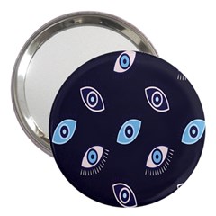 Eyes Evil Eye Blue Pattern Design 3  Handbag Mirrors by artworkshop