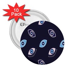 Eyes Evil Eye Blue Pattern Design 2 25  Buttons (10 Pack) 