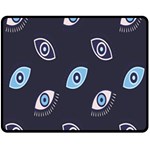 Eyes Evil Eye Blue Pattern Design Fleece Blanket (Medium)  60 x50  Blanket Front