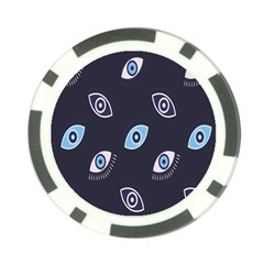 Eyes Evil Eye Blue Pattern Design Poker Chip Card Guard (10 Pack) by artworkshop