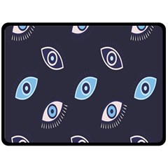 Eyes Evil Eye Blue Pattern Design Double Sided Fleece Blanket (large)  by artworkshop