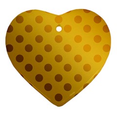 Gold-polkadots Heart Ornament (two Sides) by nate14shop