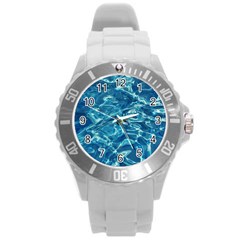 Surface Abstract  Round Plastic Sport Watch (l) by artworkshop