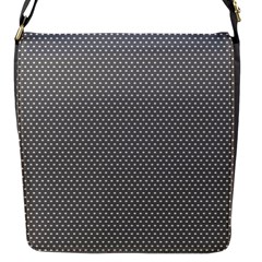 Gray-polkadots Flap Closure Messenger Bag (S)