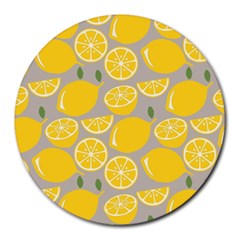 Lemon Pattern Round Mousepads by artworkshop