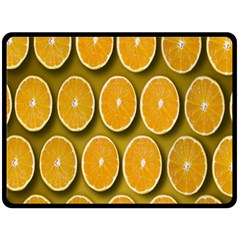 Oranges Slices  Pattern Double Sided Fleece Blanket (large) 