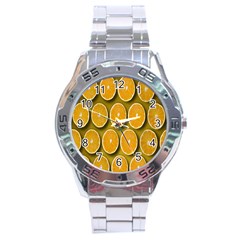 Oranges Slices  Pattern Stainless Steel Analogue Watch by artworkshop