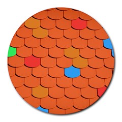 Phone Wallpaper Roof Roofing Tiles Roof Tiles Round Mousepads by artworkshop