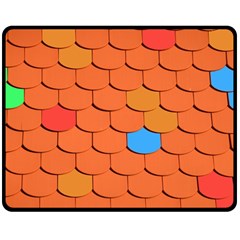 Phone Wallpaper Roof Roofing Tiles Roof Tiles Double Sided Fleece Blanket (medium)  by artworkshop