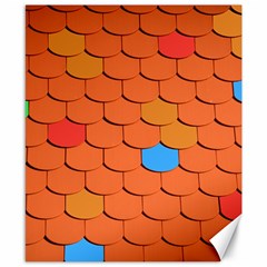 Phone Wallpaper Roof Roofing Tiles Roof Tiles Canvas 8  X 10  by artworkshop