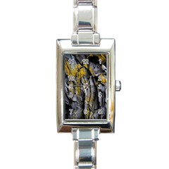 Rock Wall Crevices Geology Pattern Shapes Texture Rectangle Italian Charm Watch