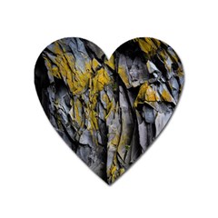 Rock Wall Crevices Geology Pattern Shapes Texture Heart Magnet by artworkshop