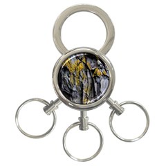 Rock Wall Crevices Geology Pattern Shapes Texture 3-ring Key Chain by artworkshop