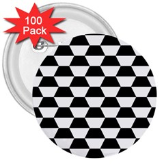 Hexagons 3  Buttons (100 Pack) 