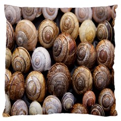 Snail Shells Pattern Arianta Arbustorum Large Flano Cushion Case (two Sides) by artworkshop