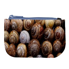 Snail Shells Pattern Arianta Arbustorum Large Coin Purse by artworkshop