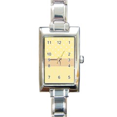 Orange-polkadots Rectangle Italian Charm Watch