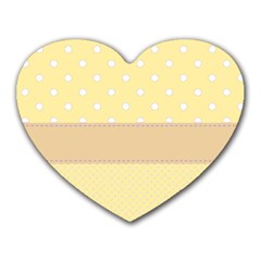 Orange-polkadots Heart Mousepads