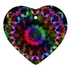Pride Mandala Ornament (heart) by MRNStudios