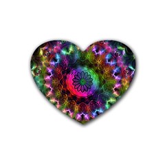 Pride Mandala Rubber Coaster (heart) by MRNStudios