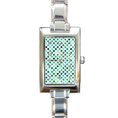 Polka-dot-green Rectangle Italian Charm Watch