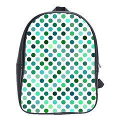 Polka-dot-green School Bag (large) by nate14shop