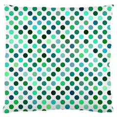 Polka-dot-green Large Flano Cushion Case (two Sides) by nate14shop