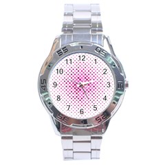 Polkadot-pattern Stainless Steel Analogue Watch