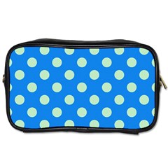 Polka-dots-blue Toiletries Bag (two Sides) by nate14shop