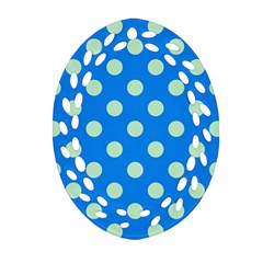 Polka-dots-blue Ornament (Oval Filigree)
