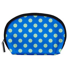 Polka-dots-blue Accessory Pouch (large) by nate14shop