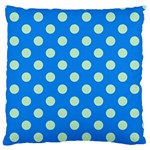 Polka-dots-blue Large Flano Cushion Case (Two Sides) Back