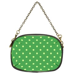 Polka-dots-green Chain Purse (one Side) by nate14shop