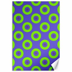 Polka-dots-green-blue Canvas 12  X 18  by nate14shop