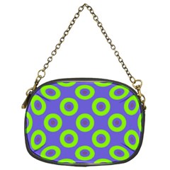 Polka-dots-green-blue Chain Purse (one Side) by nate14shop