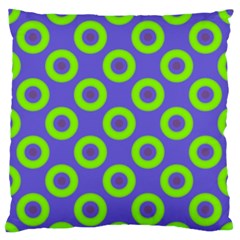 Polka-dots-green-blue Large Flano Cushion Case (one Side) by nate14shop